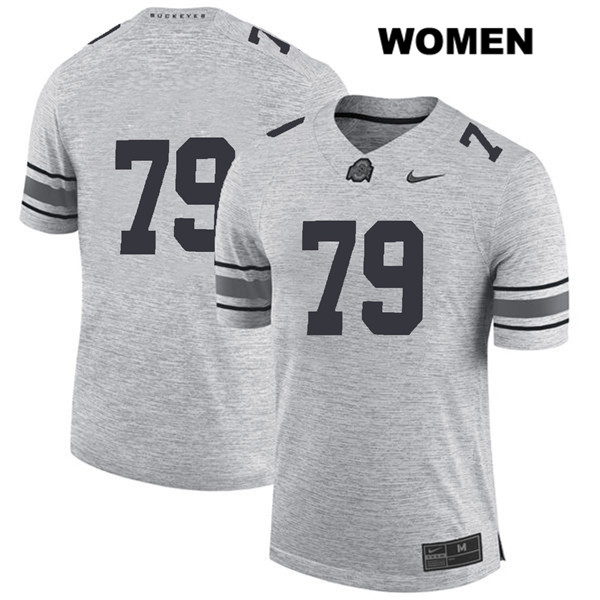 Ohio State Buckeyes Women's Brady Taylor #79 Gray Authentic Nike No Name College NCAA Stitched Football Jersey MP19M86XY